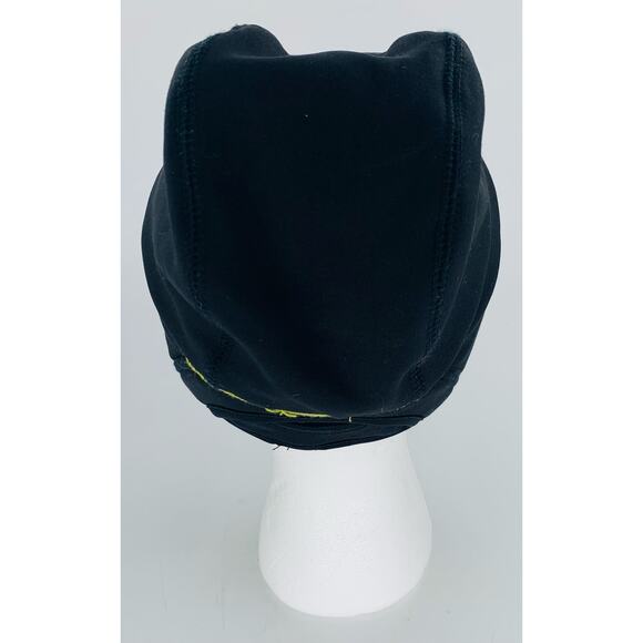 Ponytail Beanie Reversable Black Gray Chartreuse Nylon 19.5 Inch Circumference - Picture 2 of 7